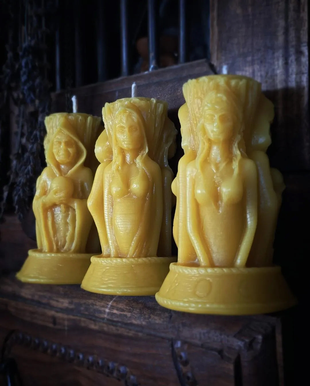 TRIPLE GODDESS Beeswax Candle