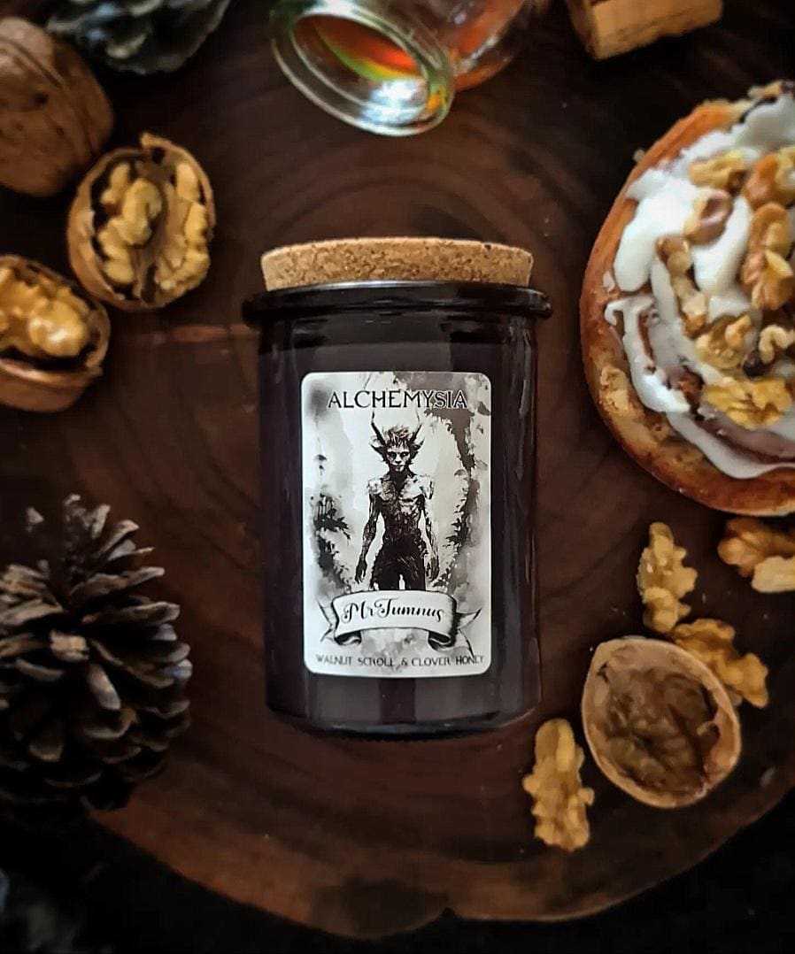 MR. TUMNUS ~ Walnut Scroll & Clover Honey