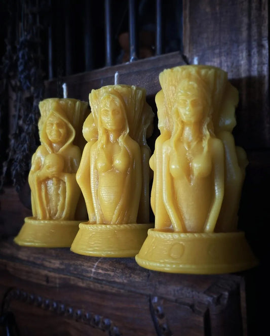 TRIPLE GODDESS Beeswax Candle