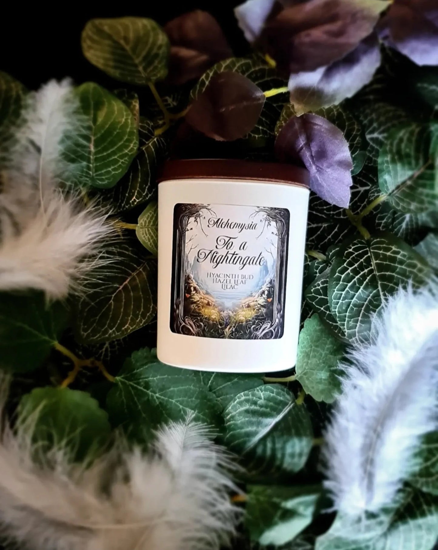 TO A NIGHTINGALE ~ Lilac, Hazel Leaf & Hyacinth Bud